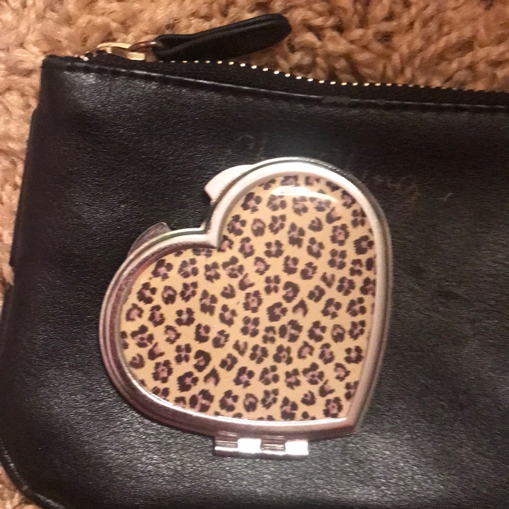 Cutest little leopard compact mirror